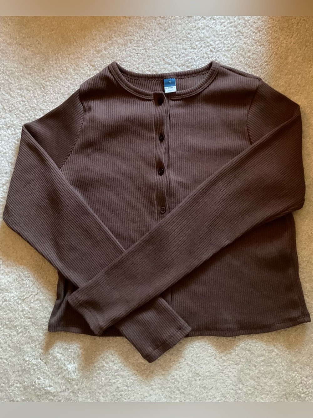 Old Navy Brown Ribbed Button-Front Cardigan